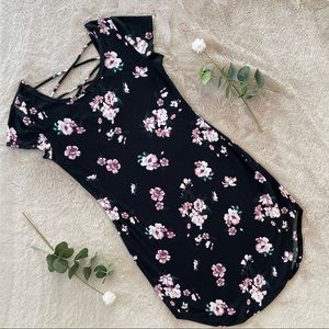 Black Floral Bodycon Dress